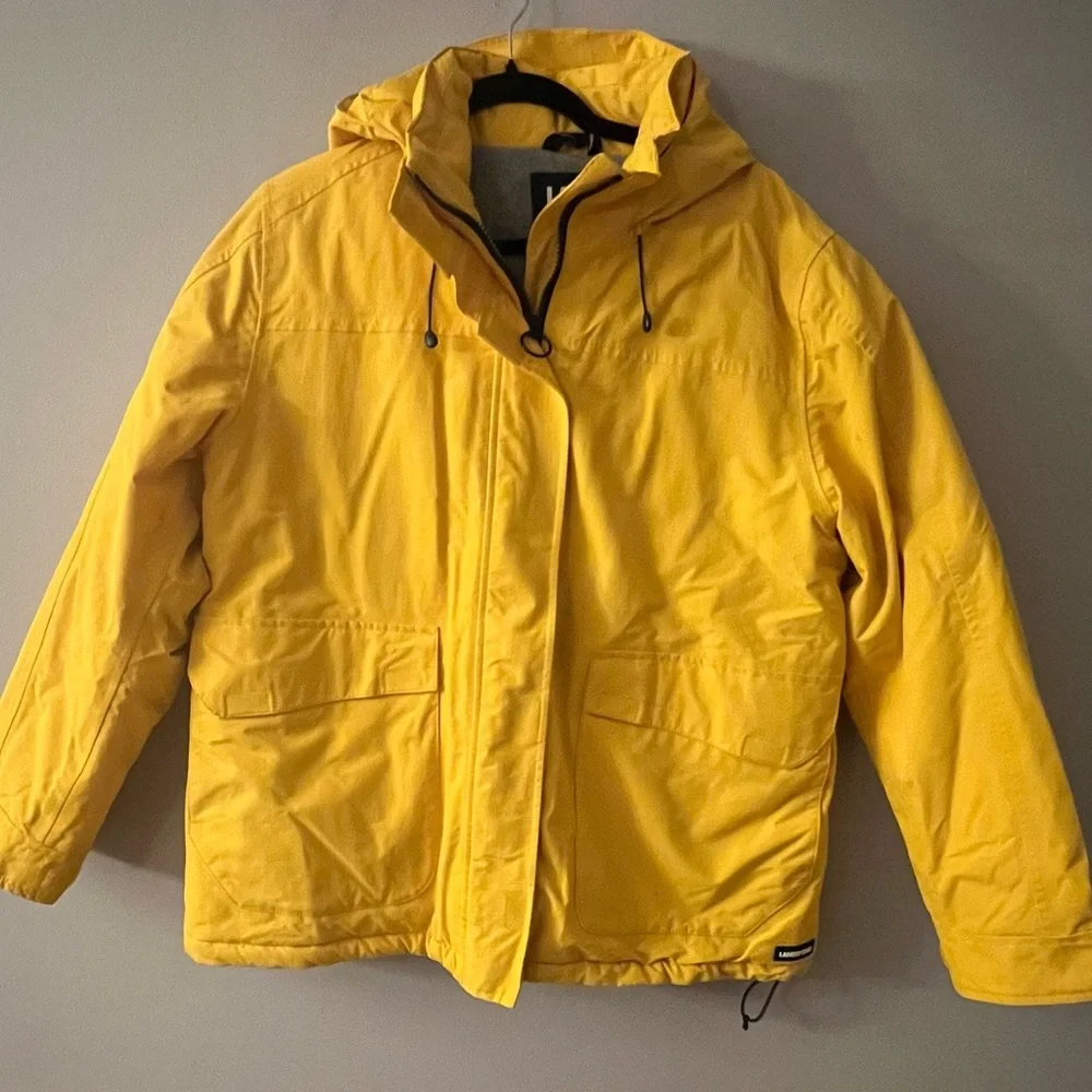 Lands' End Yellow Hooded Jacket - Picture 1 of 6